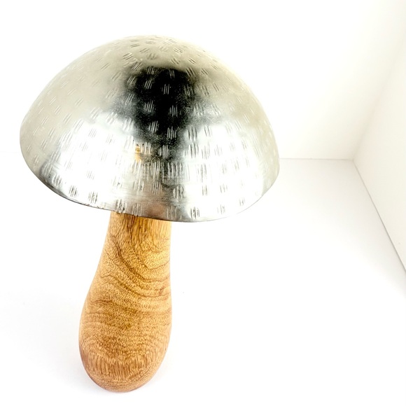 Laurel Grove Steel Metal & Wood Toadstool Mushroom Sculpture 10”Home Decor - Picture 10 of 12